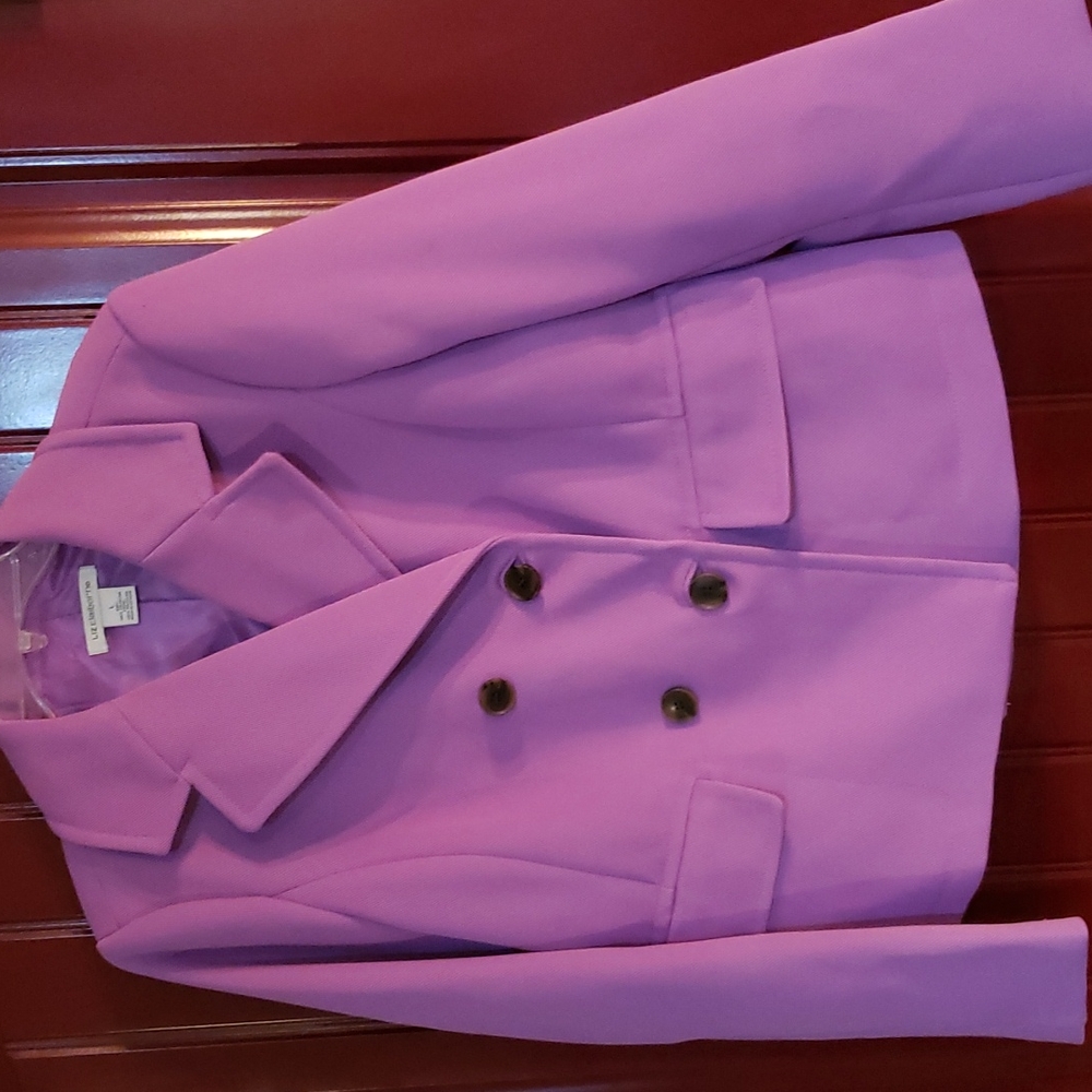 Liz Claiborne Large Purple Jacket with Matching Blouse. Both size Large.
